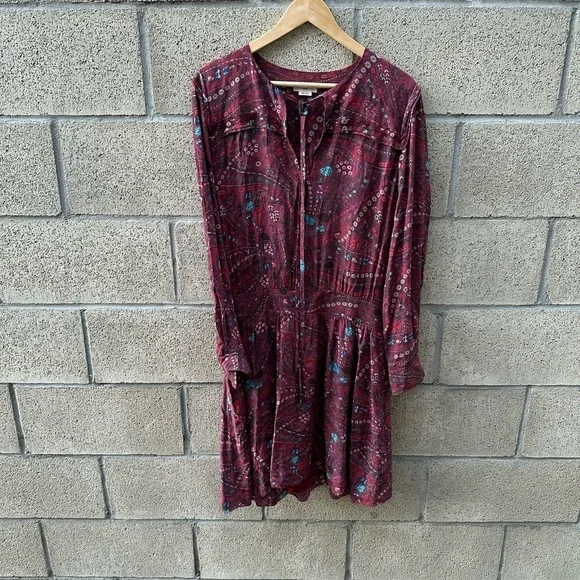 ZADIG & VOLTAIRE Psyche Remus Dress Red Floral Abstract Mini Women’s Size L - Picture 2 of 12